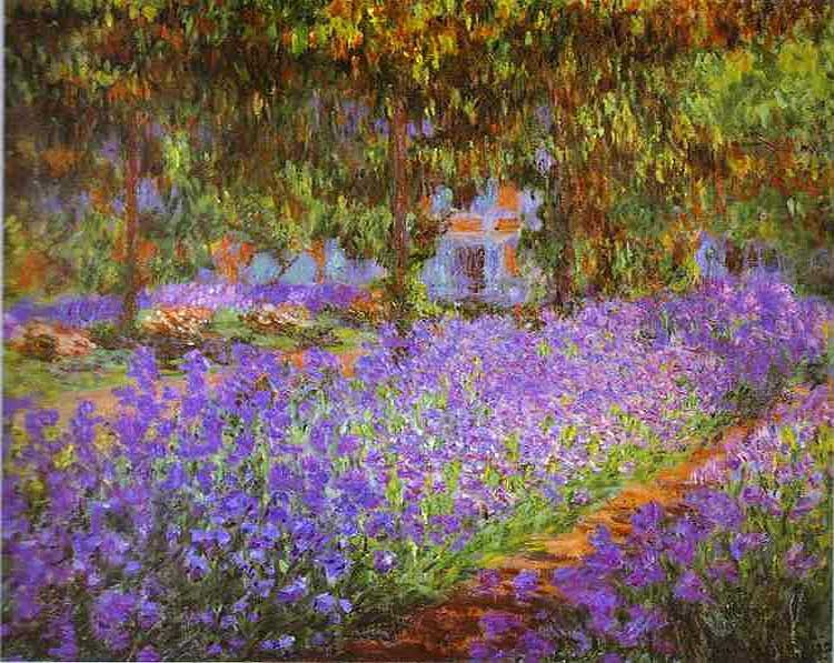 Claude Monet Irises in Monet's Garden